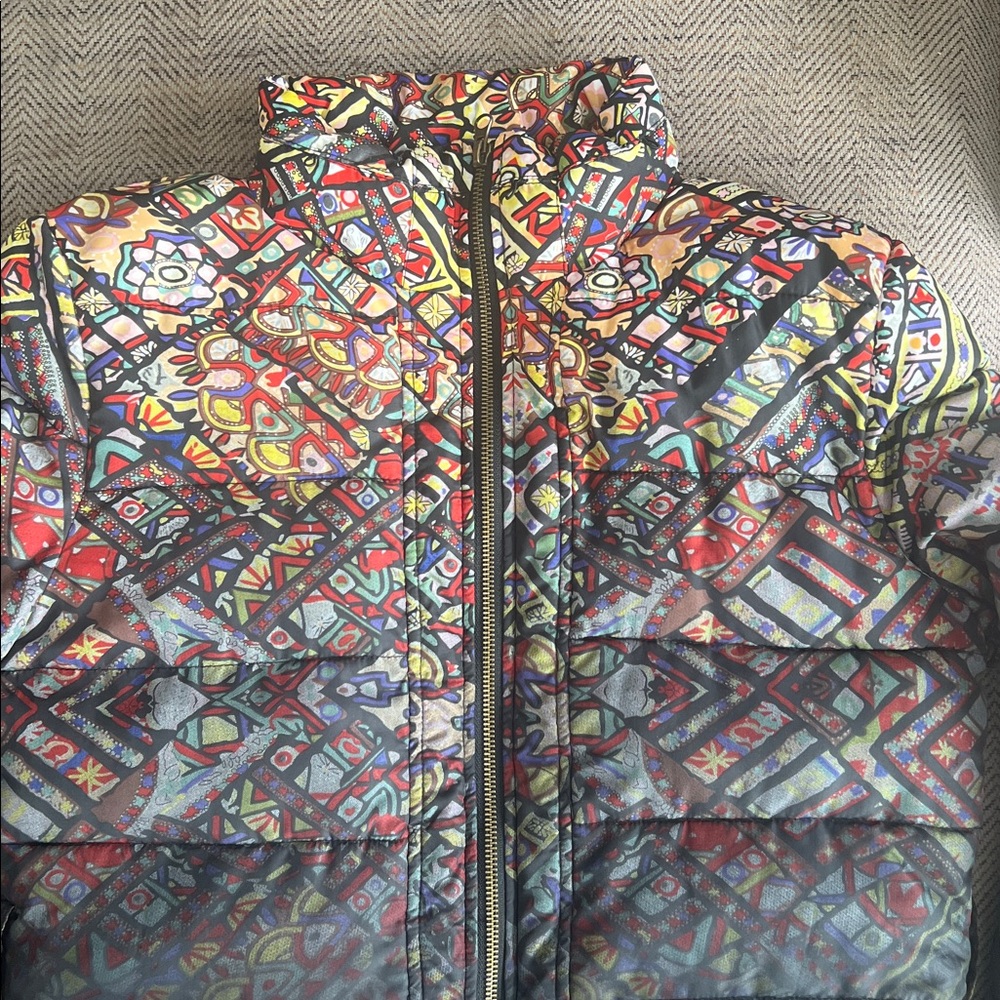 Desigual Multicolor Graphic hombre Puffer Jacket, size 44 - Picture 2 of 11